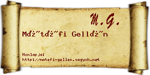 Mátéfi Gellén névjegykártya